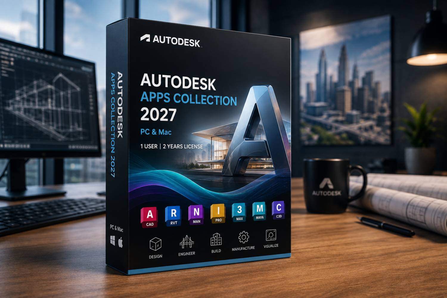 Autodesk Apps Collection 2027 (PC & Mac) – 1 User, 2 Years License | Complete Professional Design & Creative Suite