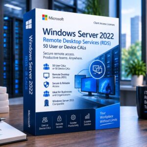 Microsoft Windows Server 2022 Remote Desktop Services (RDS) – 50 User or Device CALs | Remote Access Licensing